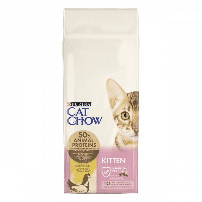 Cat Chow Kitten Hrana Uscata pentru Pisoi 15 kg cu Proteine si Ingrediente Naturale