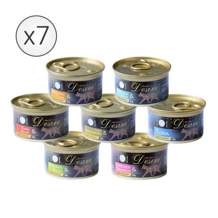 Conserve Miau Miau Desire 7 Gusturi pentru Pisici Adulte 7x85g