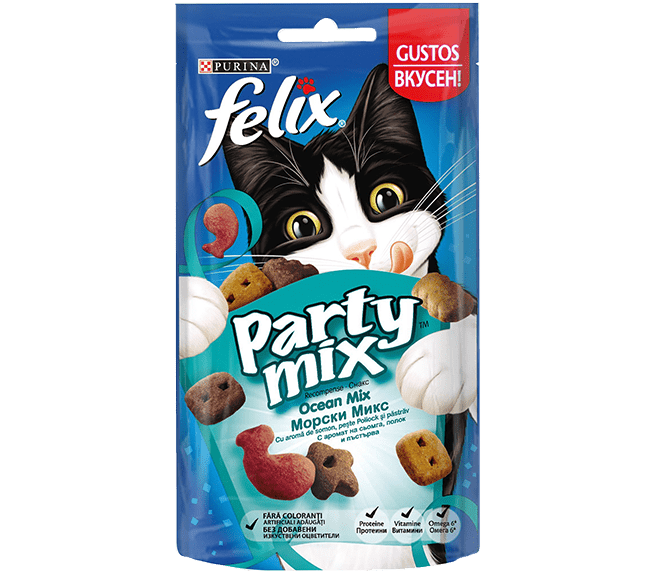Felix Party Mix Snackuri pentru Pisici cu Somon