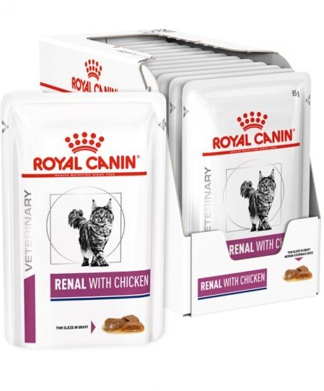Royal Canin Renal Hrana Umeda Pisici cu Pui Suport Renal 12x85g