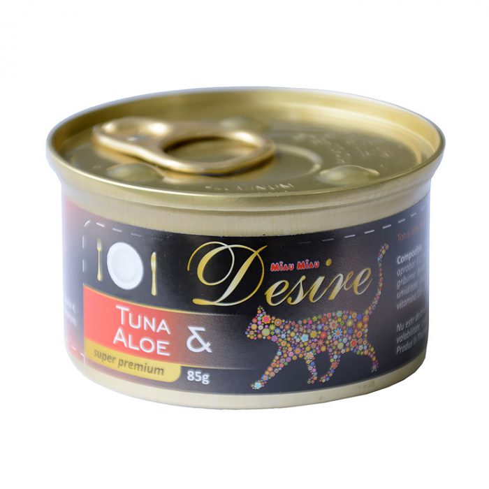 Conserva Desire Ton File cu Aloe si Vitamine pentru Pisici Adulte 85g