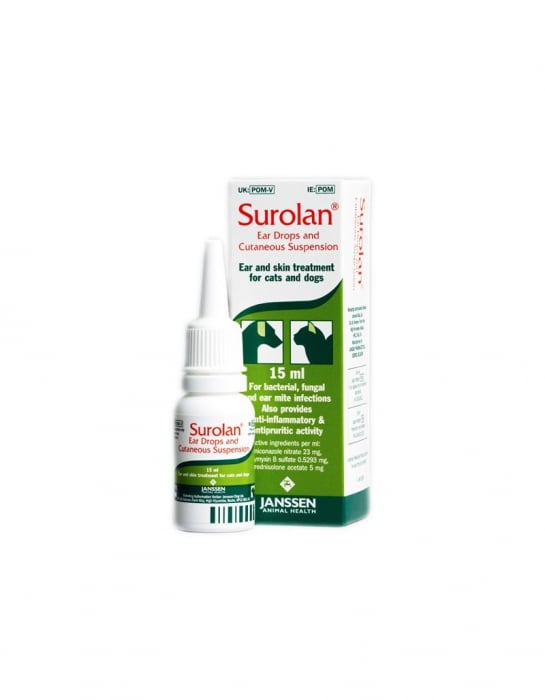surolan solutie otica 15 ml pentru otita externa la caini si pisici